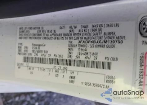 2018 Ford Fiesta Se from USA, damaged, VIN 3FADP4BJXJM139700